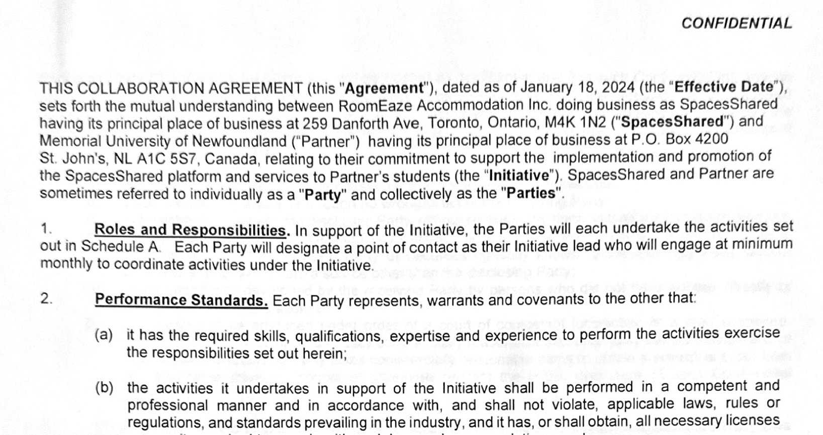 SpacesShared contract
