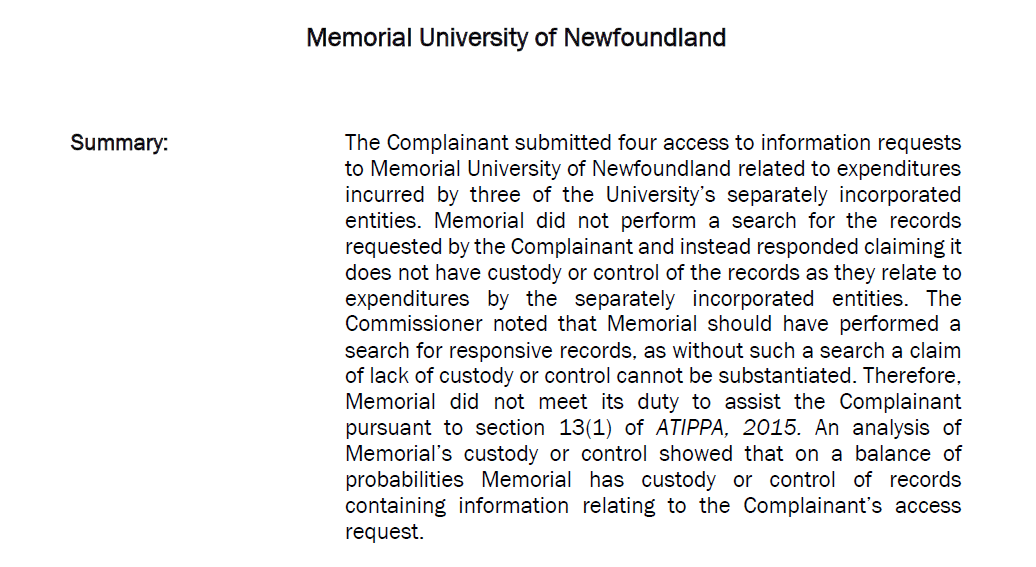 Commissioner recommends MUN release Genesis and C-Core bonuses