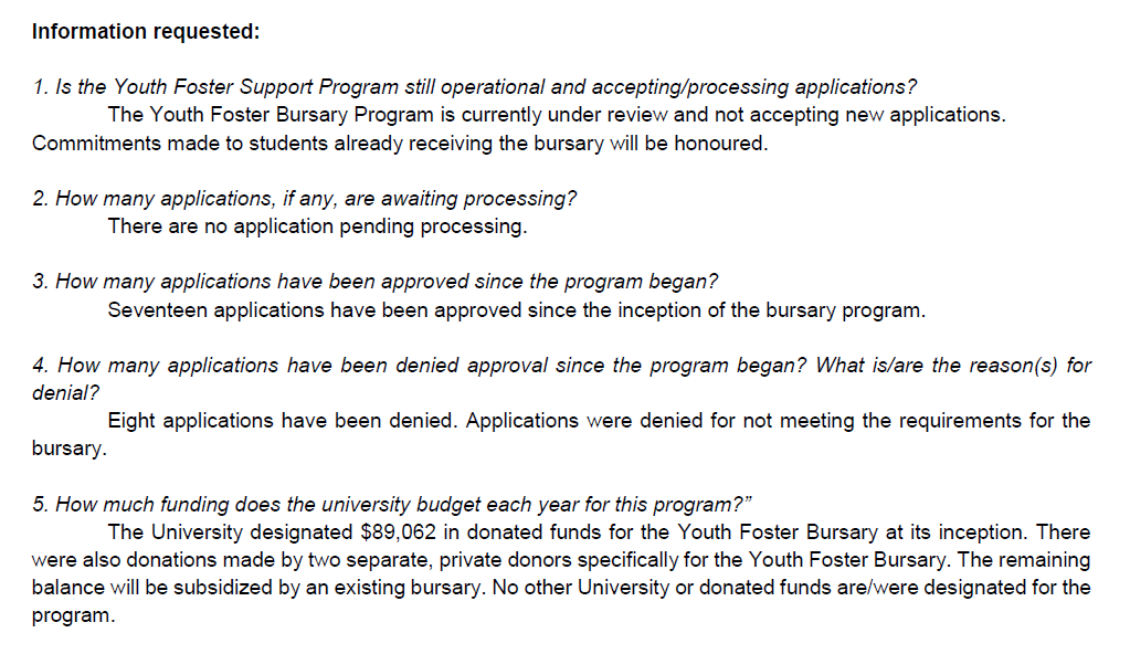 MUN halts Youth Foster Support Program