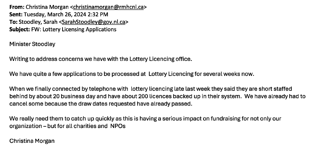 NL Lottery Licencing Office short-staffed