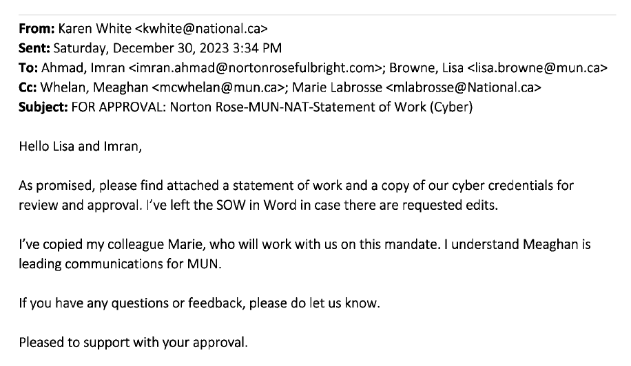 MUN Administrators’ Inboxes: Grenfell Cybersecurity Breach Part 2