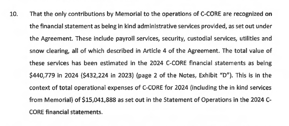 MUN provides over $440K in services to C-CORE