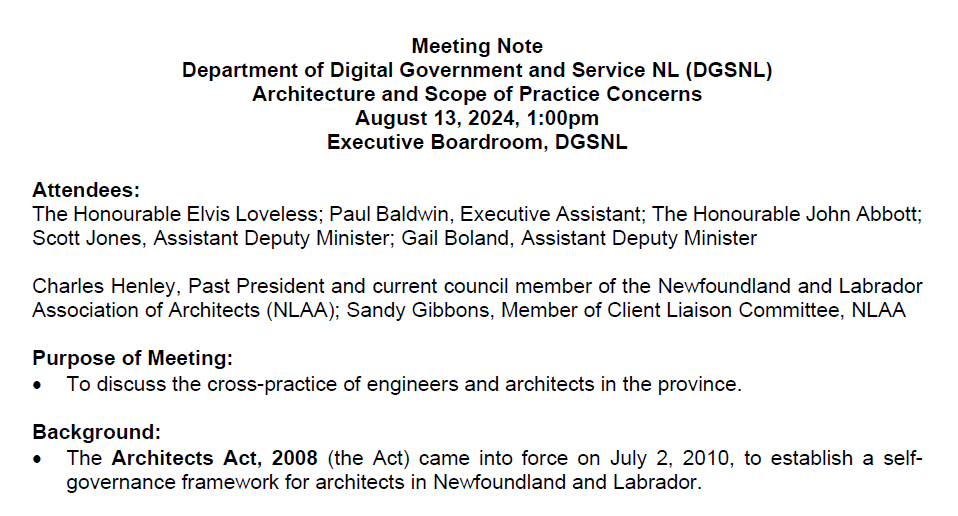 DGSNL Architecture and Scope of Practice Concerns meeting note
