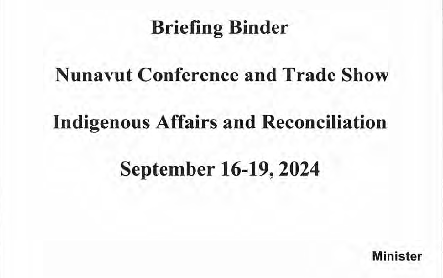 NL Office of Indigenous Affairs briefing materials for September 2024
