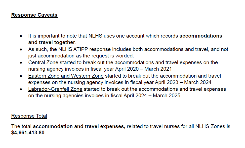 NLHS spent over $4.6 million on accommodation and travel expenses for agency nurses