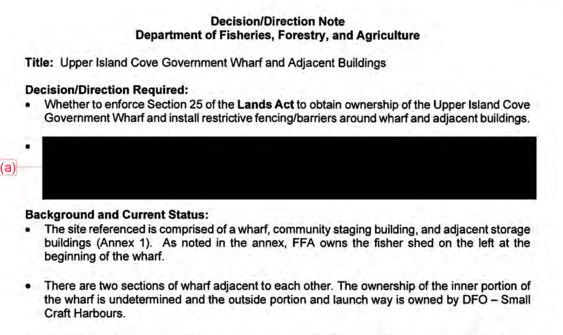 NL Department of Fisheries briefing materials for August 2024