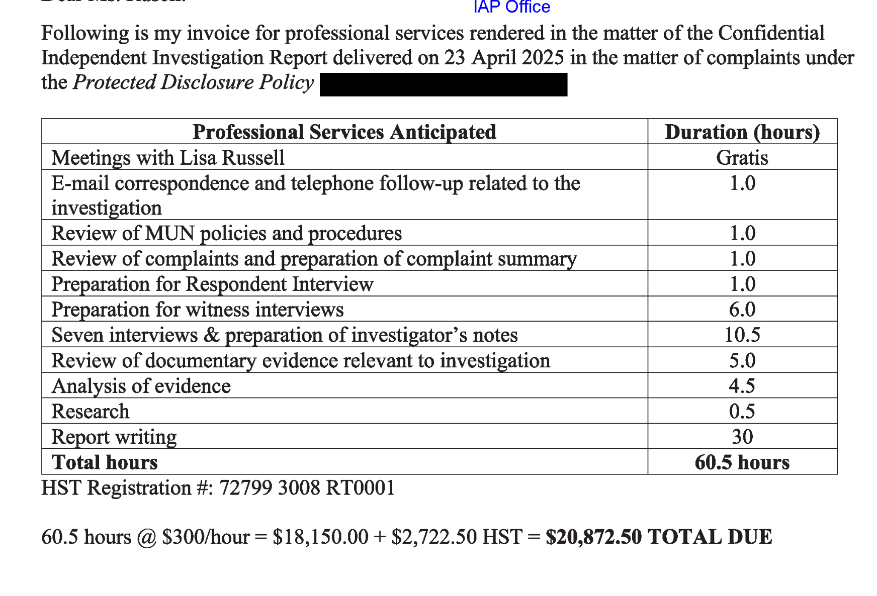 MUN Spent Over $20K on Misconduct Investigation into Former President Neil Bose