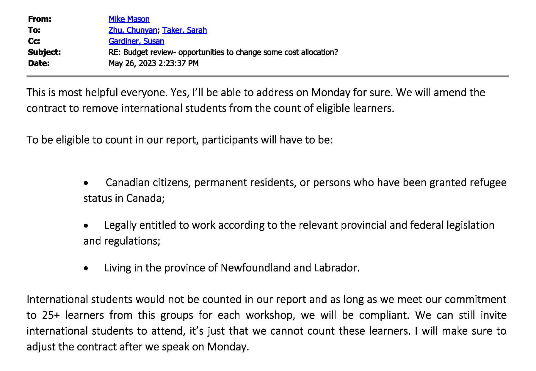 MUN’s Participation in techNL Find Your Future Program: Emails and Documents 