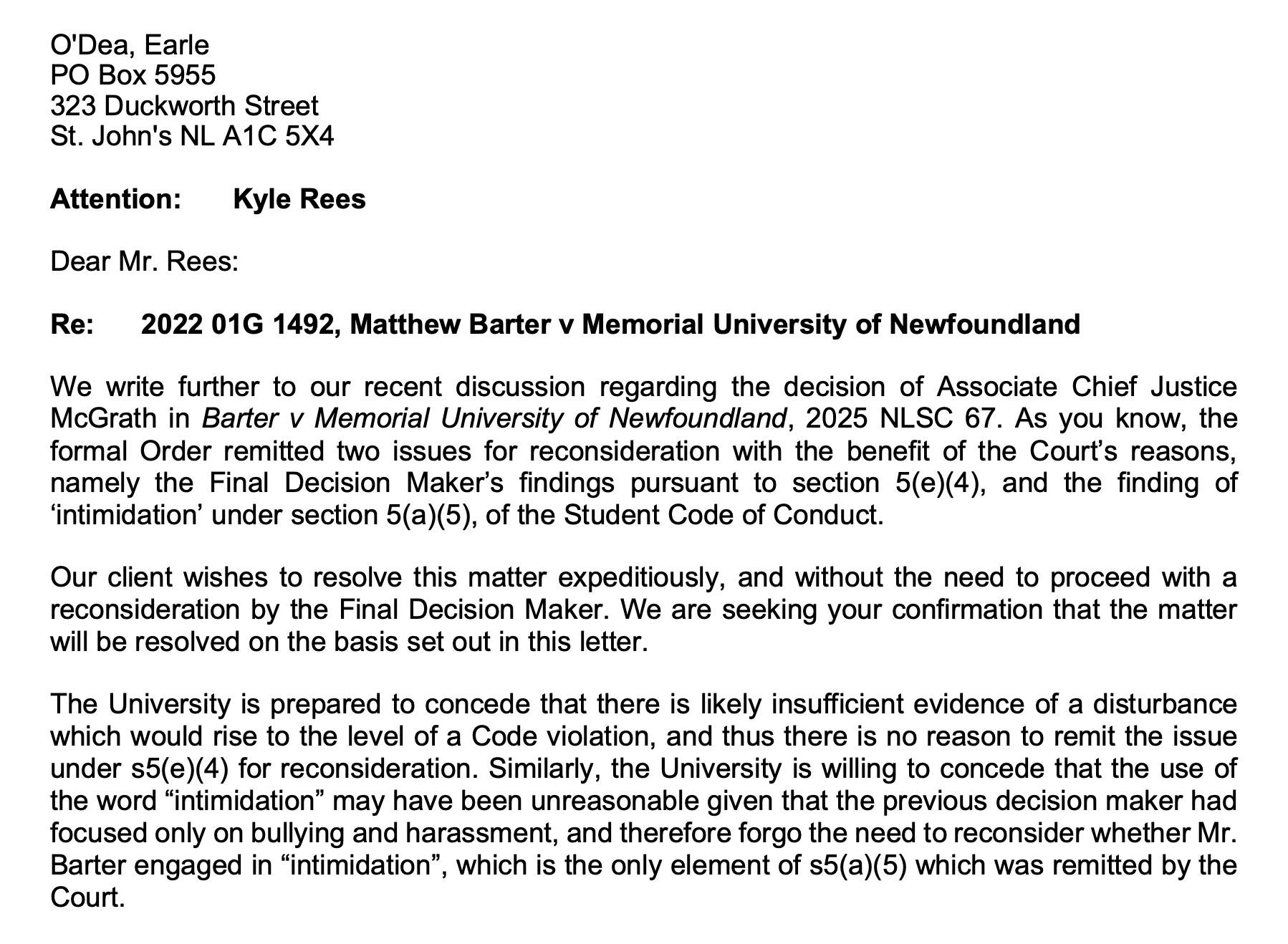 This Is A Letter Memorial University Didn’t Want You To Read