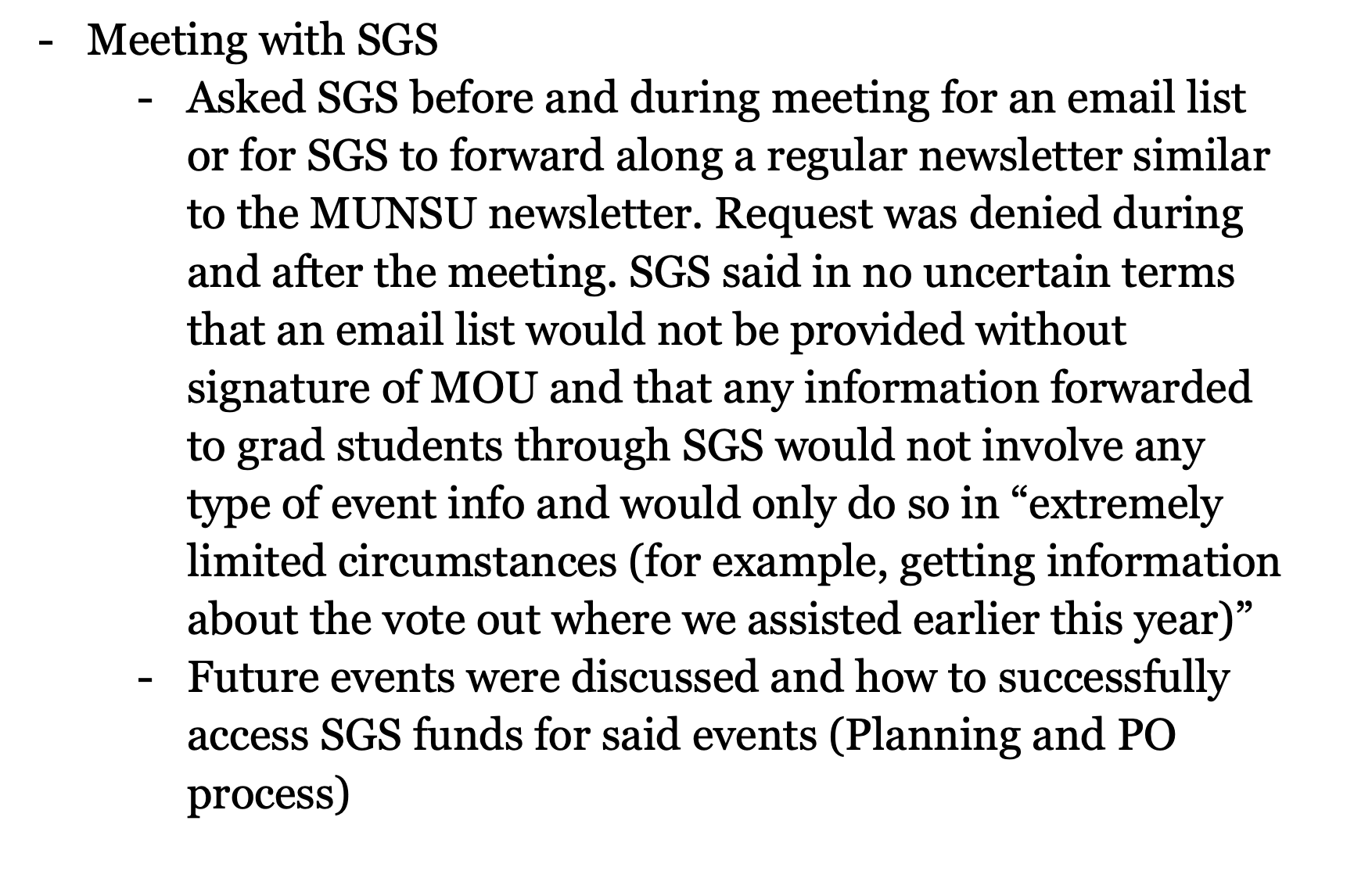 MUN Administration Blocks GSU Access to Graduate Student Email List Over Unsigned MOU