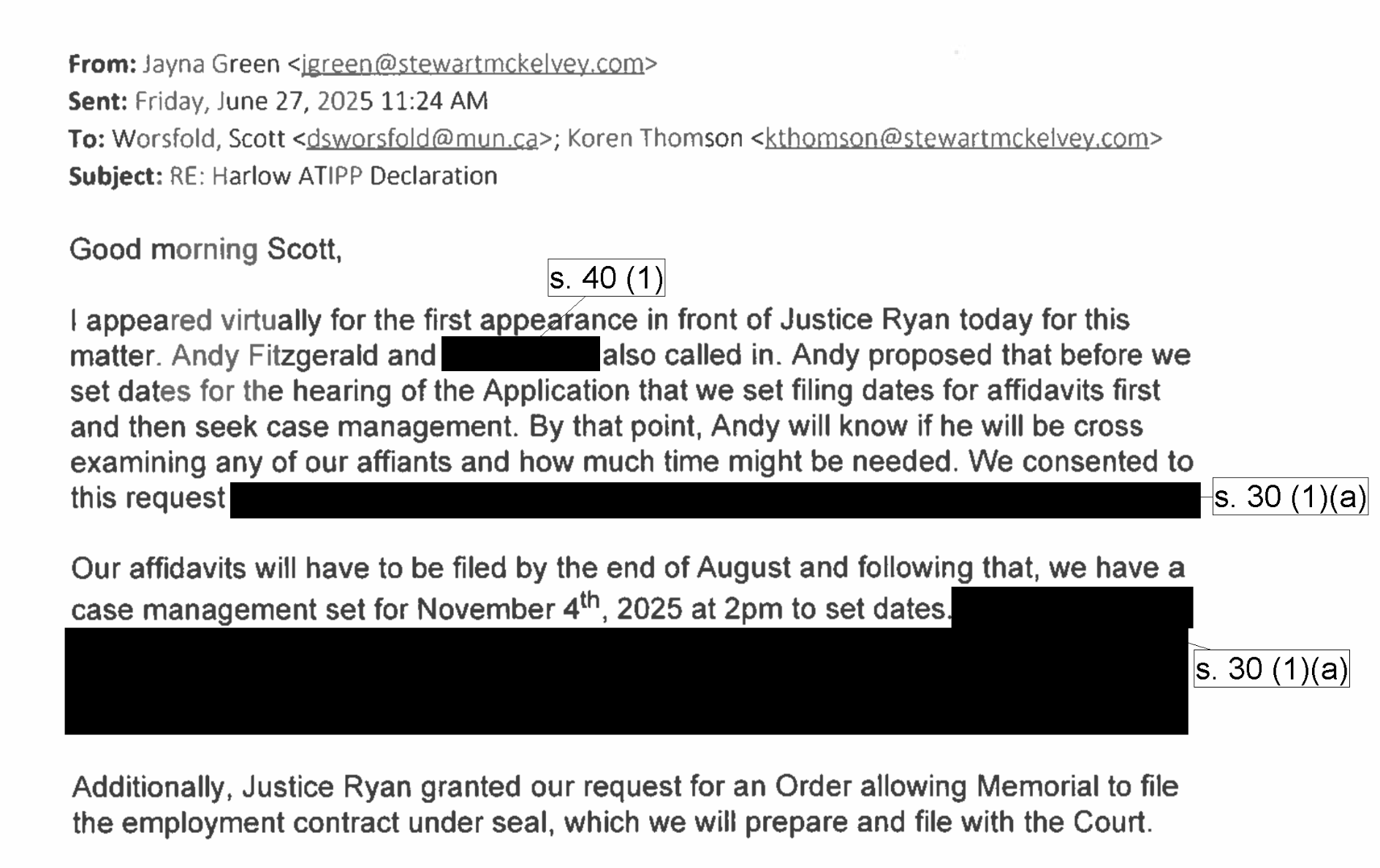 MUN General Counsel’s Inbox: Supreme Court Case 2025 01G 2260 