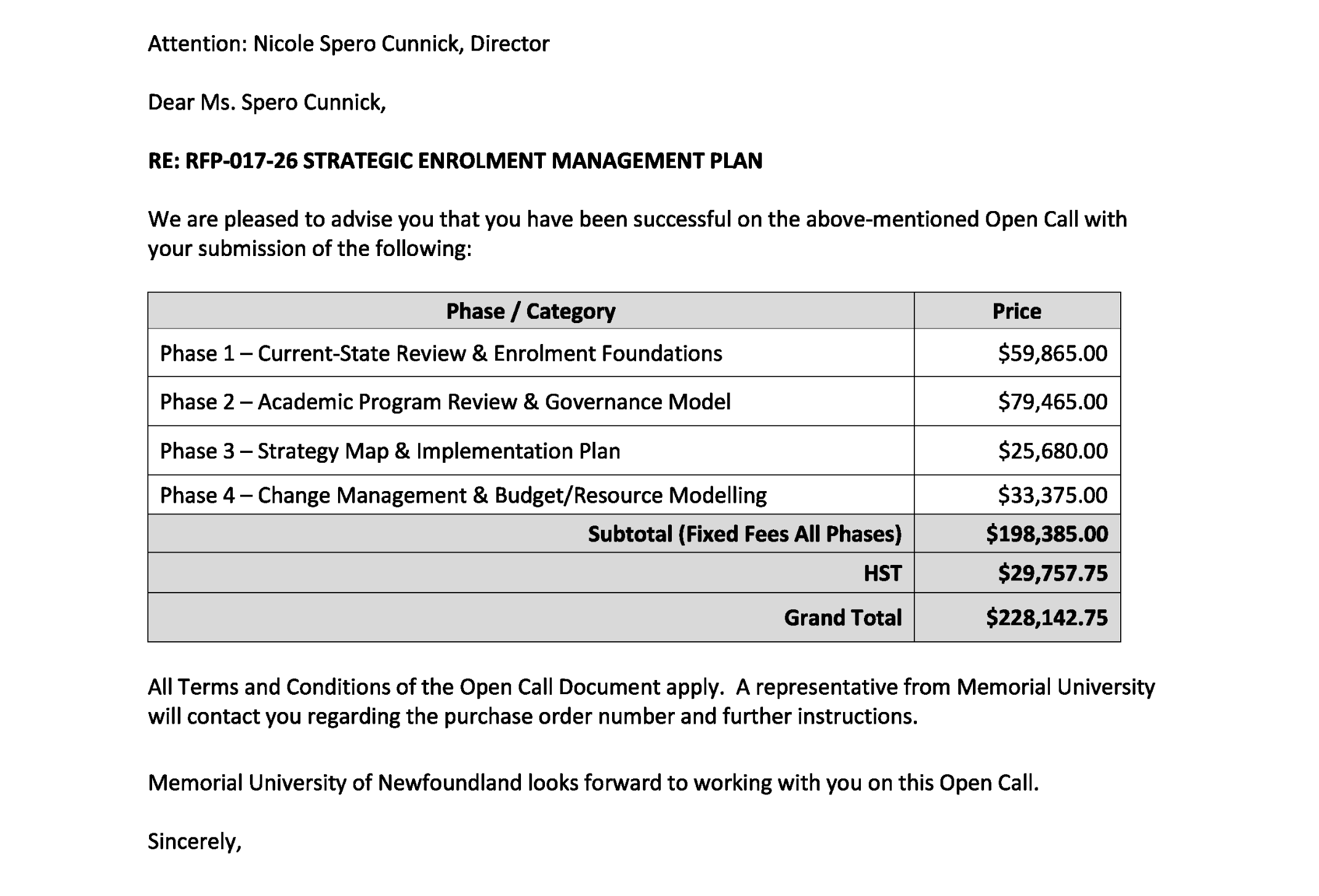 MUN Issues Over $228K Purchase Order for Enrolment Study